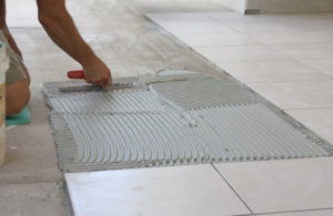Ceramic, stone, glass, vinyl tile installation.